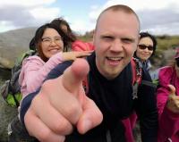 Brave Dave pointing at the camera